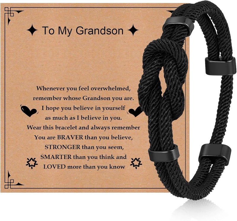 TempBeau Store Love Knot Bracelet Gift for Men - Braided Cord Rope Bracelets for Men,String Bracelet with Infinity Knot Anniversary Birthday Gifts - Image 1